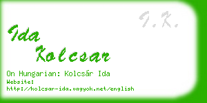 ida kolcsar business card